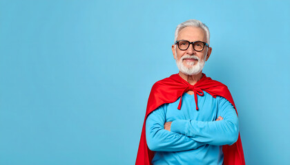Empowering Senior Superhero Cartoon Image