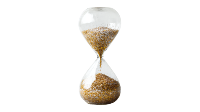 a hourglass with sand running through it