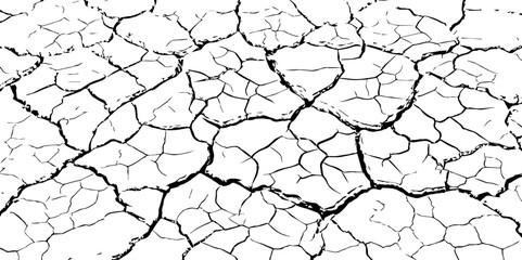 abstract grunge vector illustration.Distressed Overlay Texture - Cracked concrete rock black and white vector background.