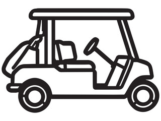 Golf Cart vector line art
