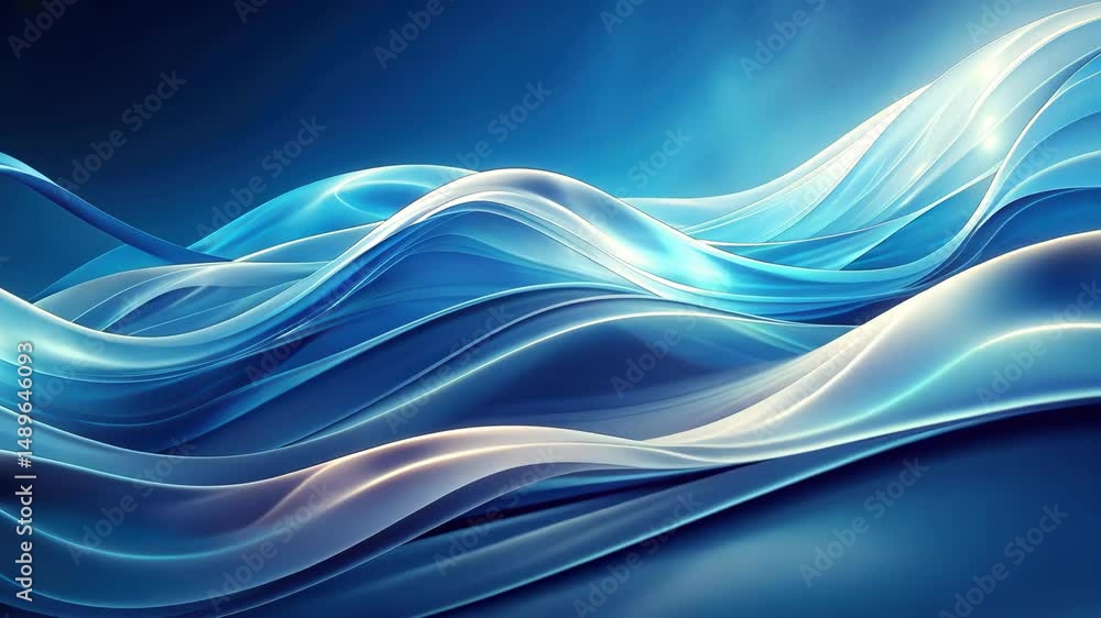 Aufkleber abstract blue waves a mesmerizing flow of light and motion