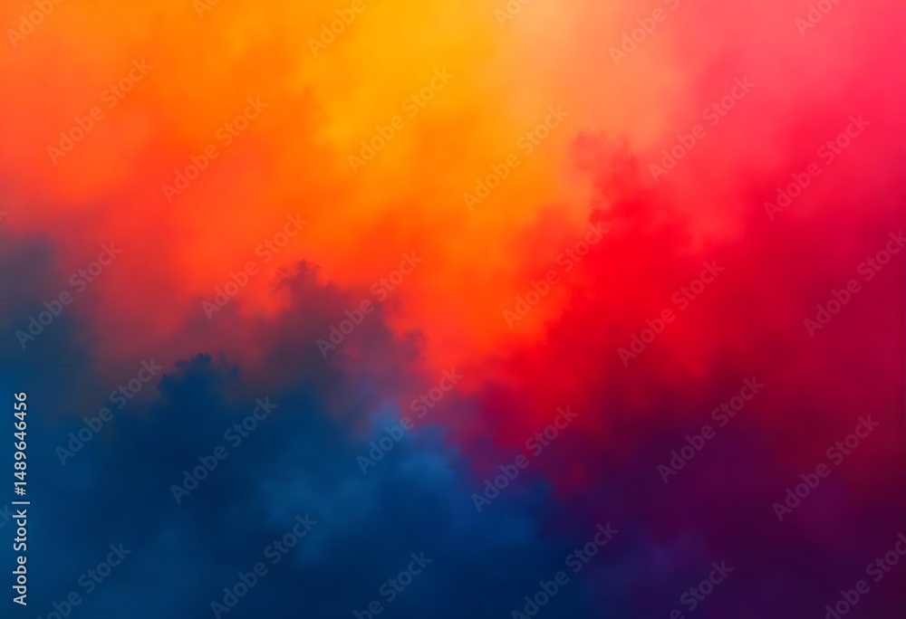 Poster generative ai image presents a fiery nebula of colors with dynamic energy