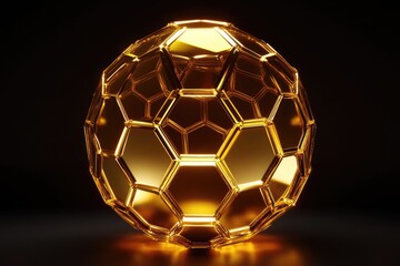 Naklejka premium Golden, Honeycomb-like Sphere