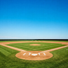 baseball field over blue sky