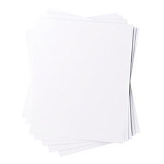 Stack of white blank paper sheets displayed on a black backdrop in a minimalist and clean style.