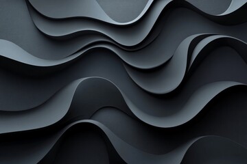 Abstract modern gray wave line on black background. Minimal style simple texture creative design. Futuristic concept. Suit for poster, cover, banner, flyer, brochure