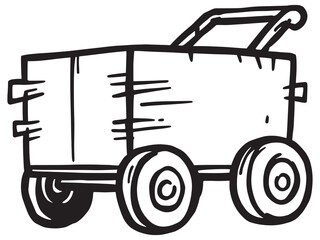 Hand Truck vector line art