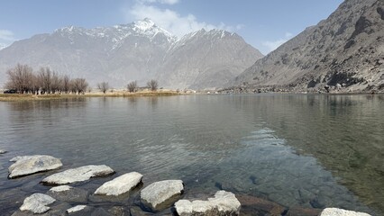 lake and mountains