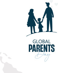 Happy Family Silhouette Celebrating Global Parents Day