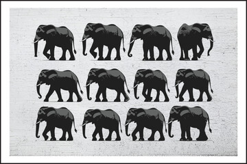 Shadow Herd: Artistic Elephants, Vector Elephants Collection, Elephant Evolution: From Small to Giant, Bold Elephants: A Graphic Journey
