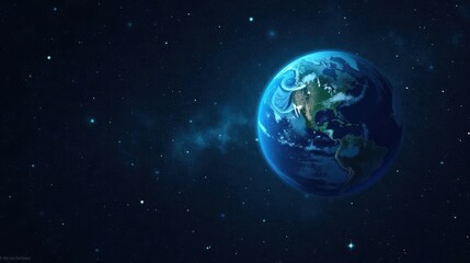 A Stunning Celestial View Earth's Atmosphere and Weather Patterns Illuminated Against the Starry Vastness of Space