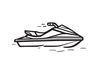 Jet Ski vector line art