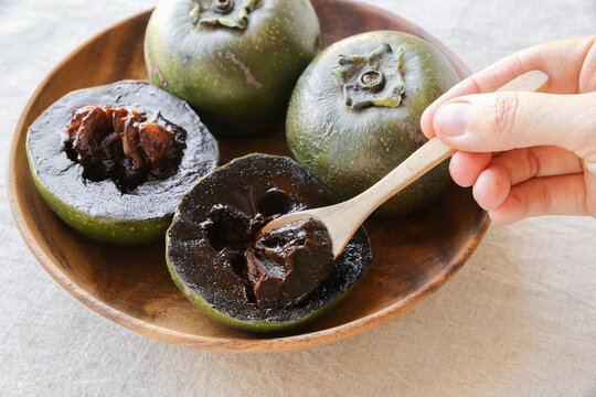 Black sapote chocolate pudding fruit