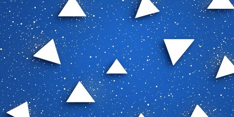 Abstract blue background with white triangle shape. Modern white shape texture. Soft gradient geometric pattern. Suit for banner, brochure, website, cover, flyer.