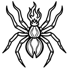 Obraz premium Blazing Wolf Spider Line Art Vector