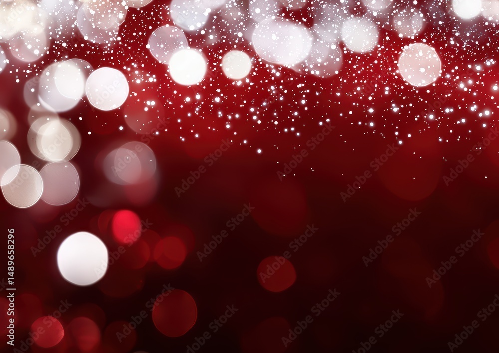 Poster sparkling red and white bokeh background for festive occasions