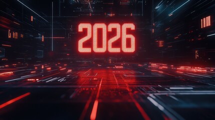 Digital countdown to  on futuristic clock interface background
