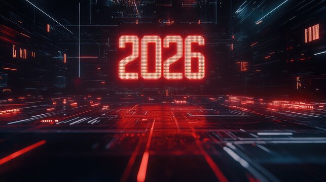 Digital countdown to on futuristic clock interface background