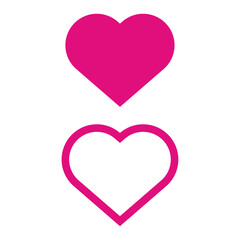 Set of pink heart vector icons for Valentines day, vector set heart shape, Heart, love, romance.