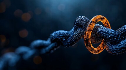 Abstract Digital Chain Link Network Connection