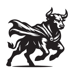 Charging Bull Superhero Logo – Bold Animal Branding Vector