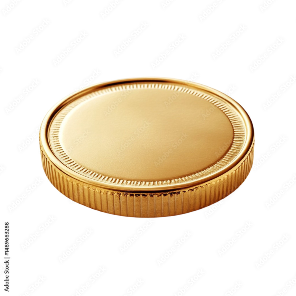 Poster a single gold coin close up view showing detail and texture