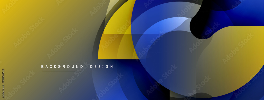 Aufkleber abstract graphic design. yellow, blue gradients create dynamic flow. modern aesthetic, suitable for 