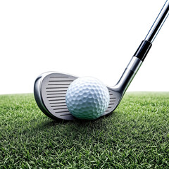 Golf Club and Ball on Transparent Background