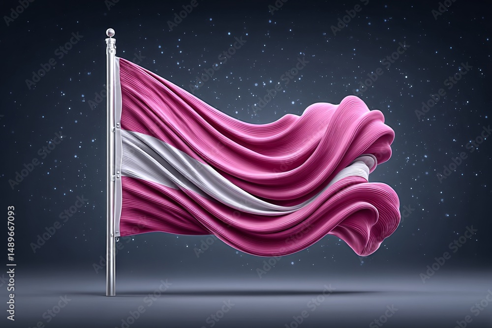 Poster A glowing tricolor flag design floating in a dark digital void