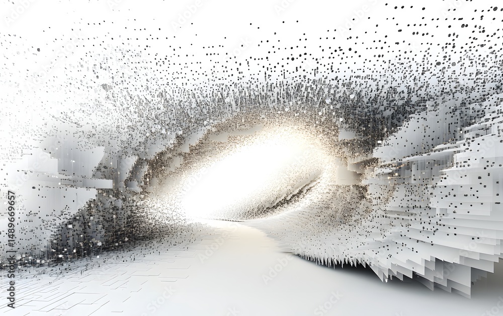 Aufkleber a stunning abstract image showcasing a dynamic, swirling vortex of particles, creating an illusion o