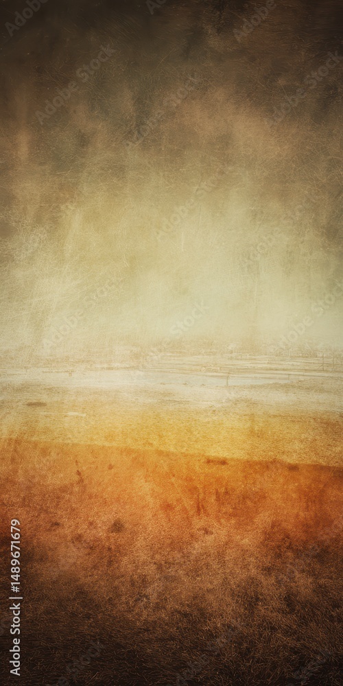 Poster abstract landscape with warm tones and textured background creating a serene and dreamy atmosphere, 
