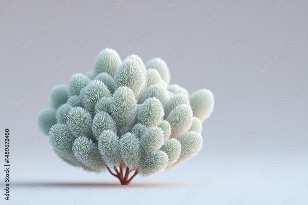 Poster clean isolated shrub on stark white background with generous copy space
