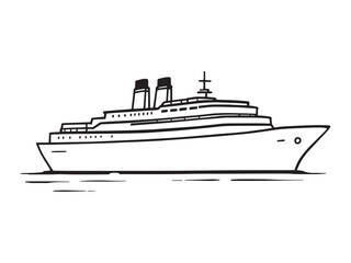 Obraz premium Passenger Ship vector line art