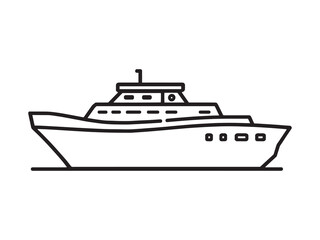 Passenger Ship vector line art