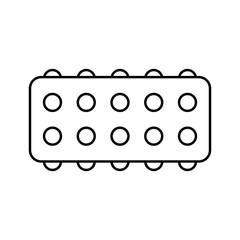 Massage roller line flat icon editable stroke for use in spa brochures fitness applications health-related marketing materials represents relaxation self-care promoting products or services