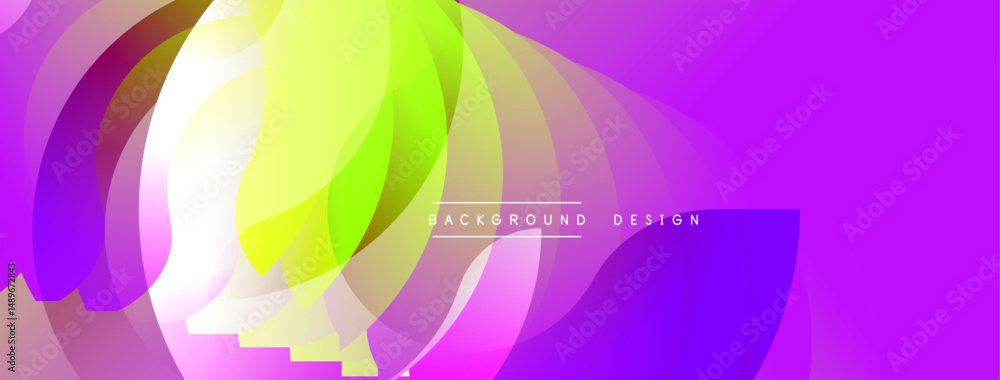 Poster abstract colorful layers create dynamic visual flow. bright hues blend, forming modern background de