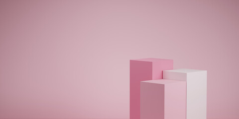 minimal background 3d render realistic podium pink product display