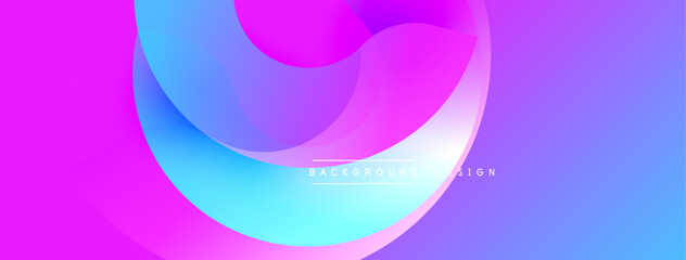 Abstract fluid shapes blend vibrant pinks, blues, whites. Modern design evokes movement, energy, visual appeal. Background features text.