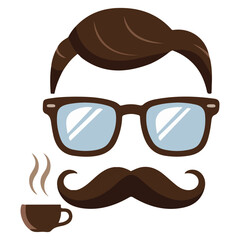 Fathers day symbol with mens accessories isolated vector illustration on white background