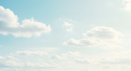 Fototapeta premium Blue Sky with Fluffy White Cloud