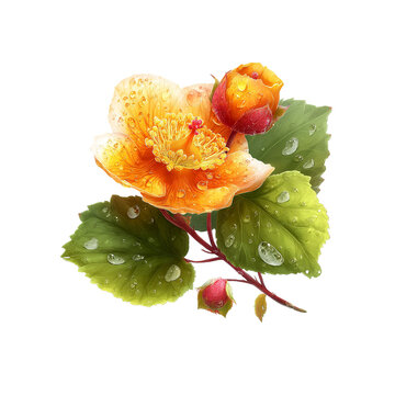 Dew-Kissed Halimium Lasianthum A Vibrant Floral Illustration
