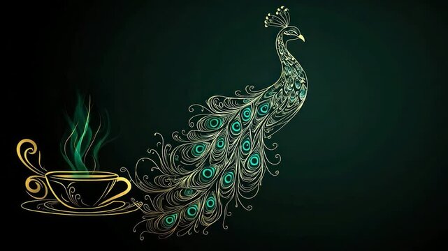 Peacock & Teacup Art