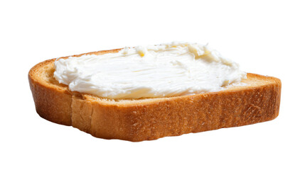 a piece of bread with cream on it