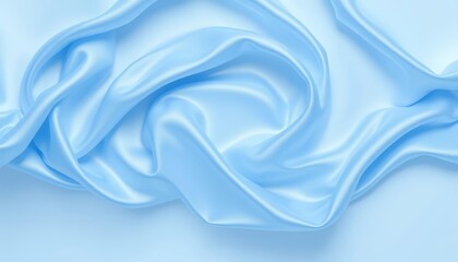 Obraz premium Abstract swirling blue silk, ethereal lightness on pale blue backdrop, elegant, ethereal