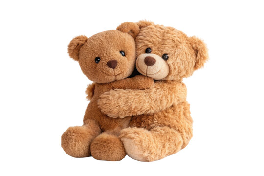 Naklejki PNG Adorable pair of hugging teddy bears in cozy embrace