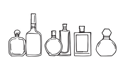 Shimmering Perfume Bottle line art delicate design