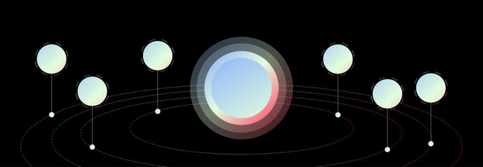 Abstract Circular Elements Orbiting for Presentation Backgrounds