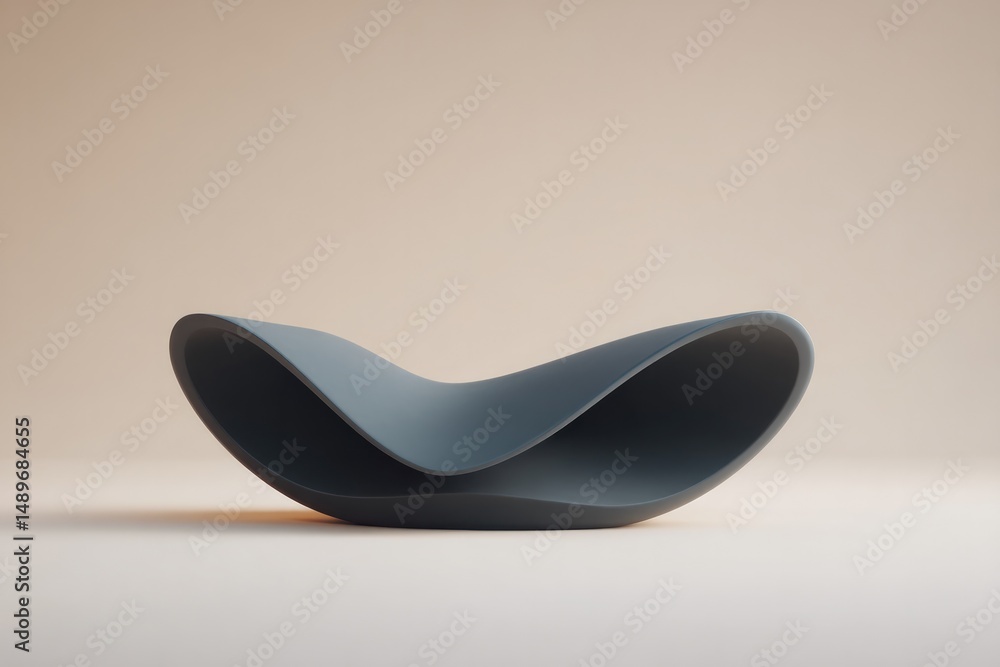 Poster minimalistic 3d rendering of sleek furniture accessory set against neutral backdrop with ample copy 
