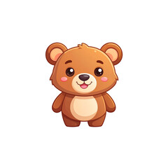 Fototapeta premium Cute cartoon bear with a happy expression and round features.