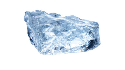 a block of ice on a white surface